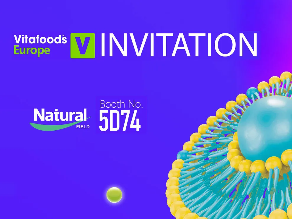 Campo natural para mostrar tecnologia de co-carregamento de lipossoma e soluções antienvelhecimento na Vitafoods Europe 2026 em Barcelona